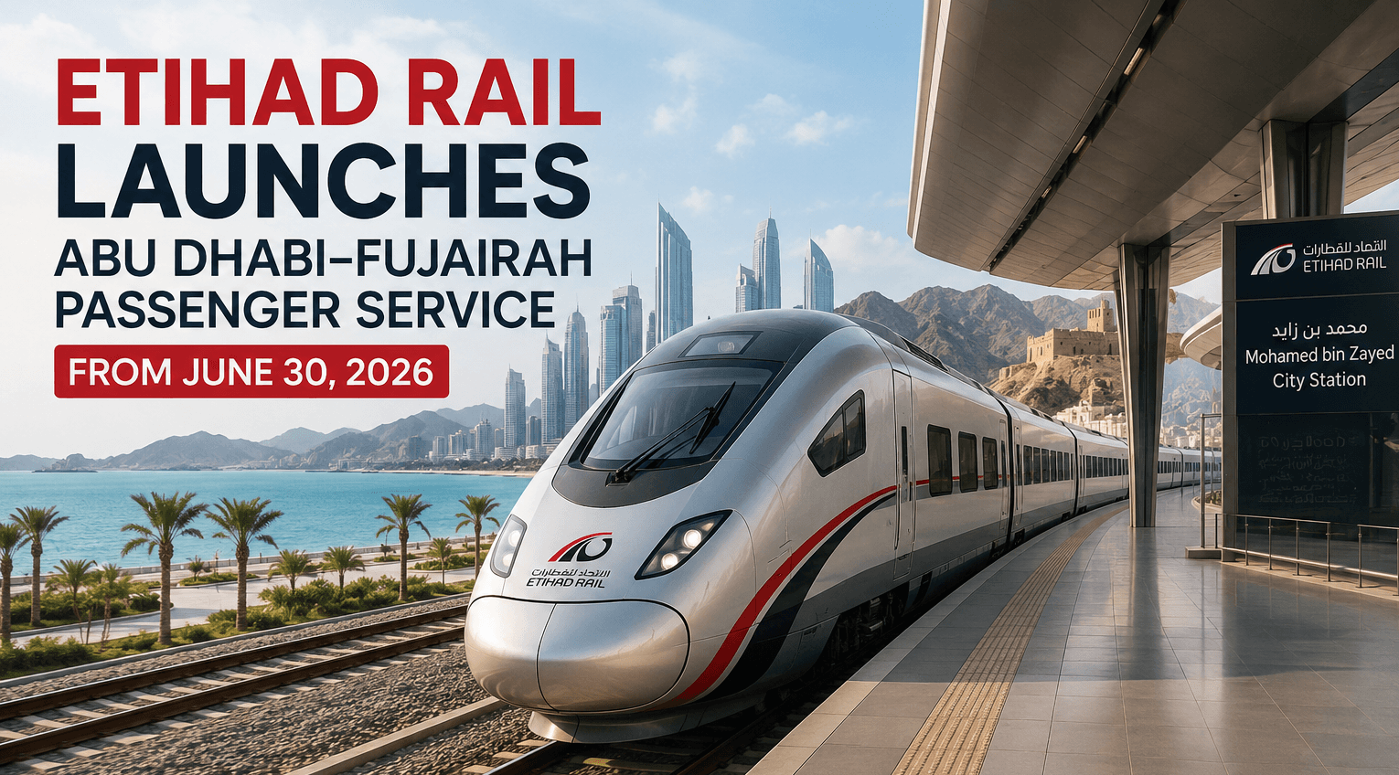 Etihad Rail Launches Abu Dhabi–Fujairah Passenger Service from June 30, 2026