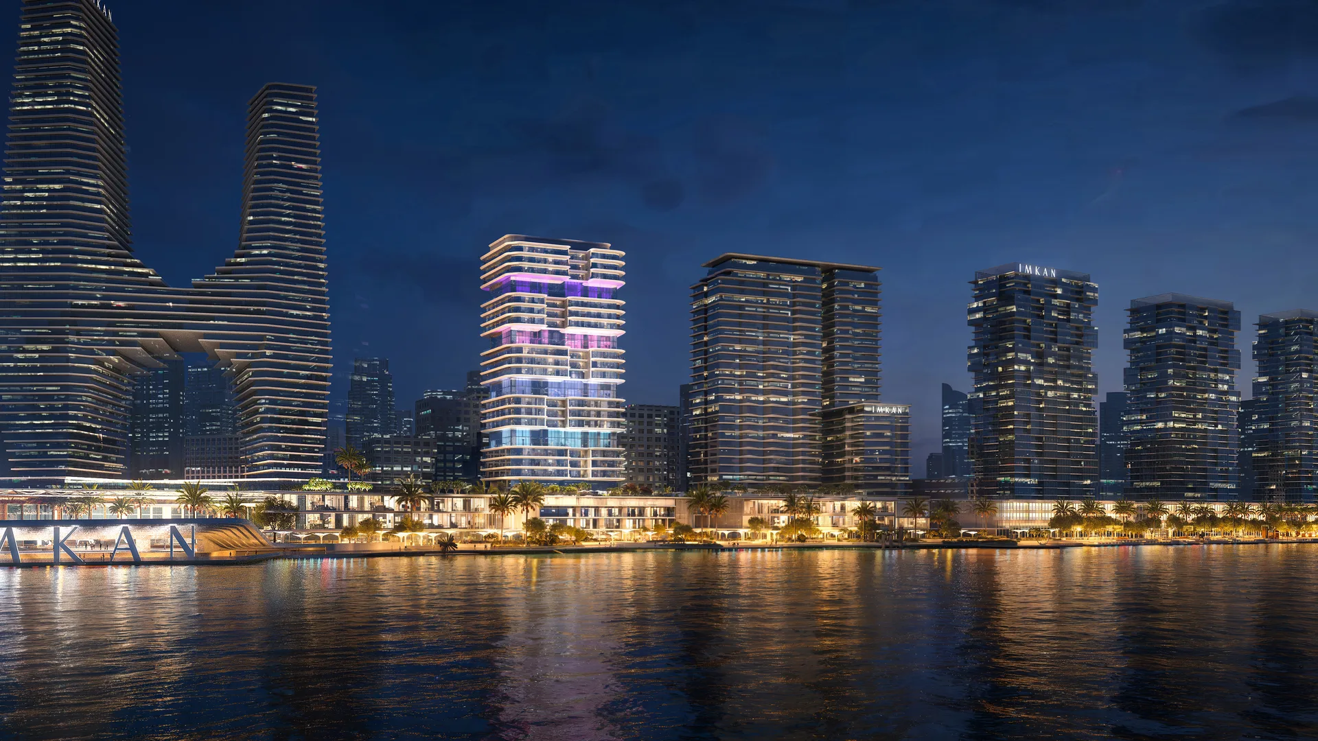 The Artery Residences - Night skyline view from the water