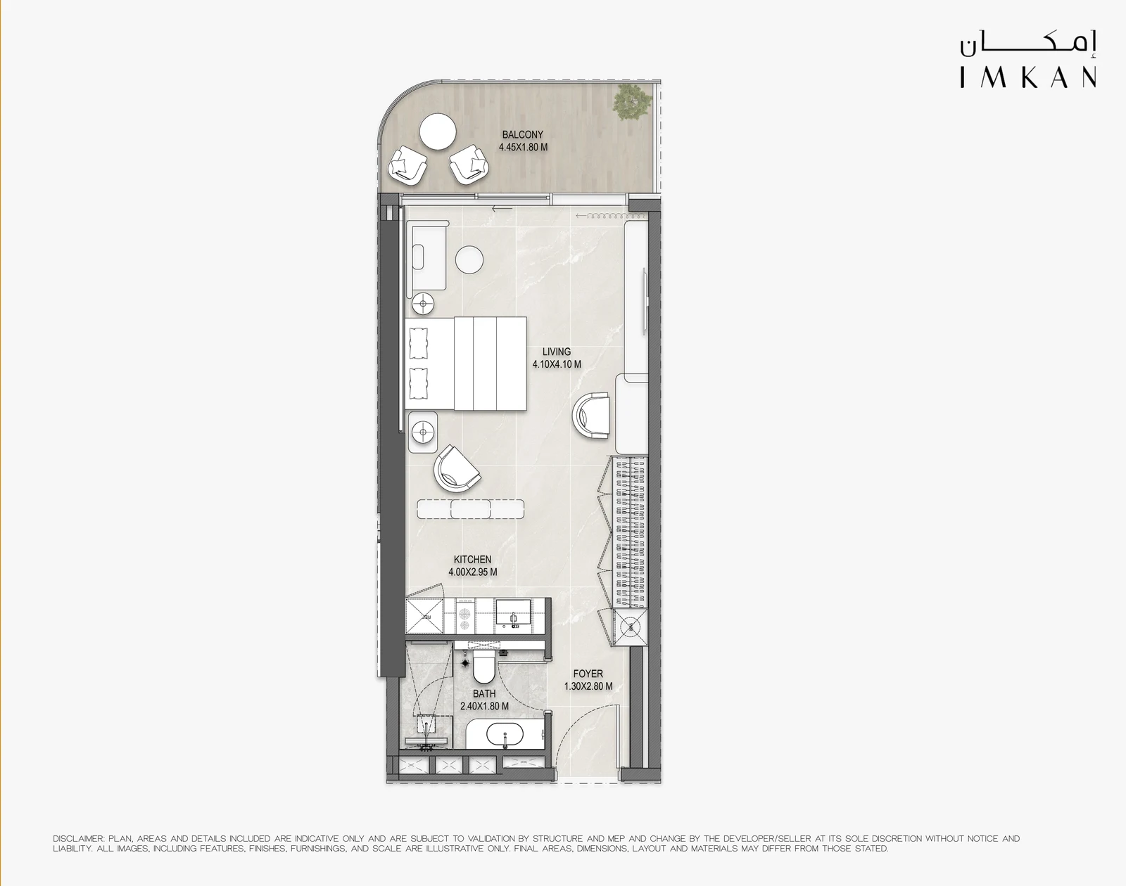 The Artery Residences - Studio floor plan