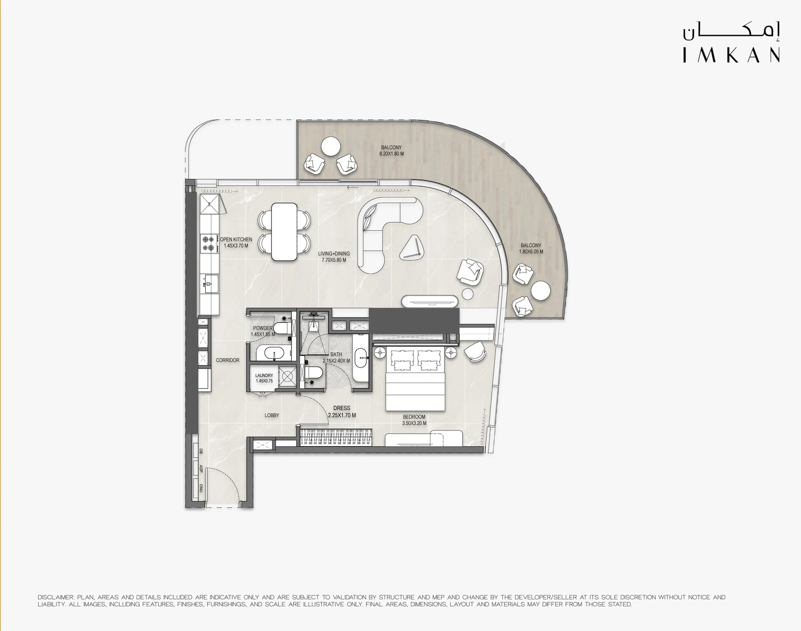 The Artery Residences - 1 Bedroom floor plan