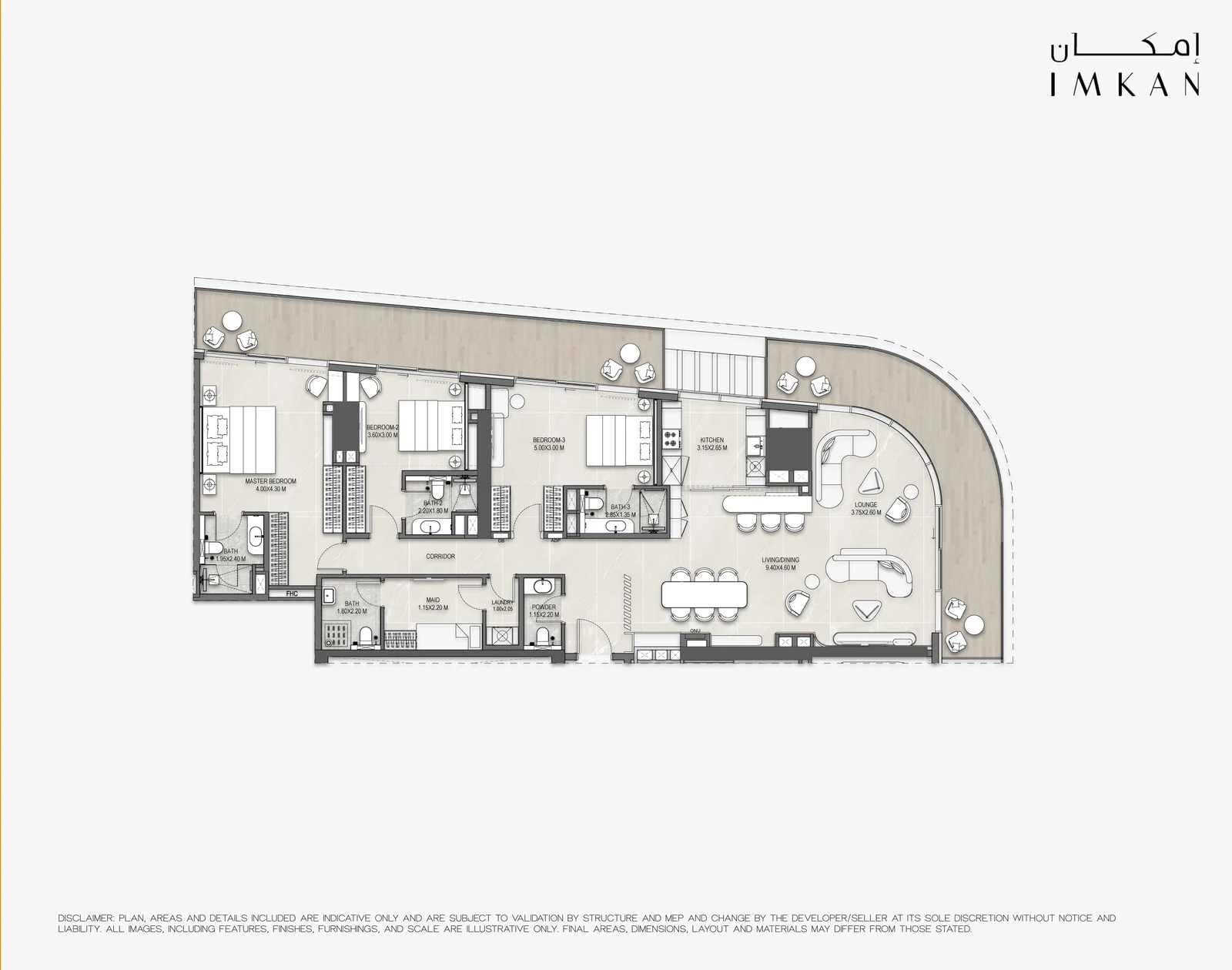 The Artery Residences - 3 Bedroom floor plan