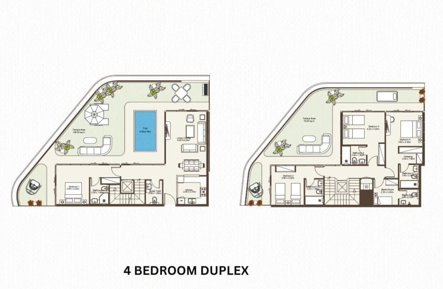 Bab Al Qasr Sea View Residence 51 - 4 Bedroom Floor Plan at Al Raha Beach